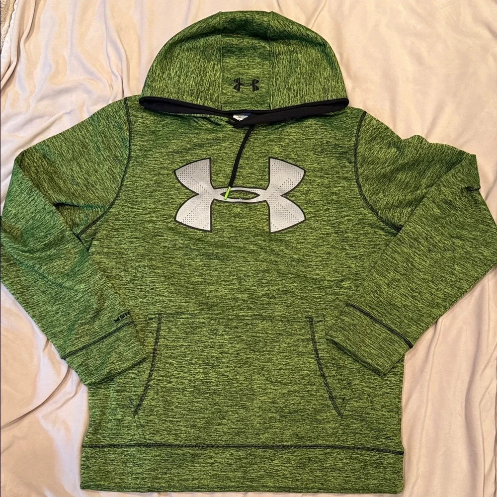 Under Armour Men's Heather Green Hoodie with Reflective Logo - Picture 1 of 1